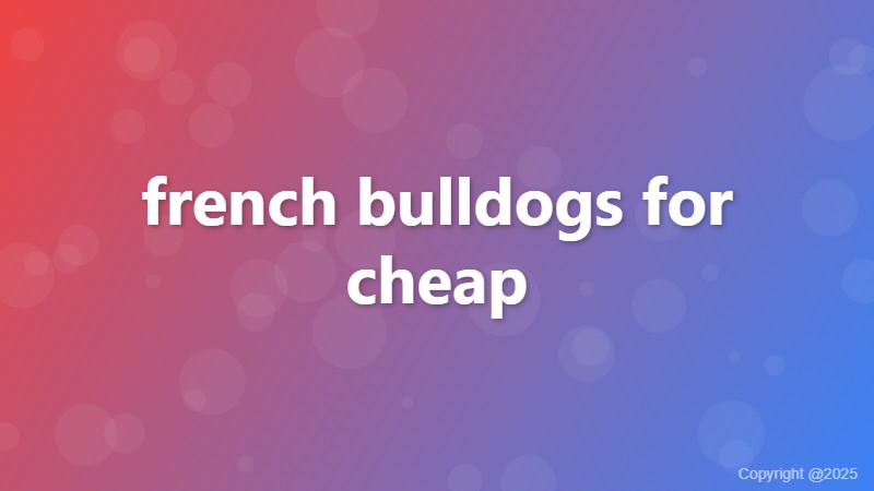 french bulldogs for cheap